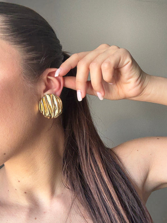 Boucles d’oreilles vintage rondes dorées