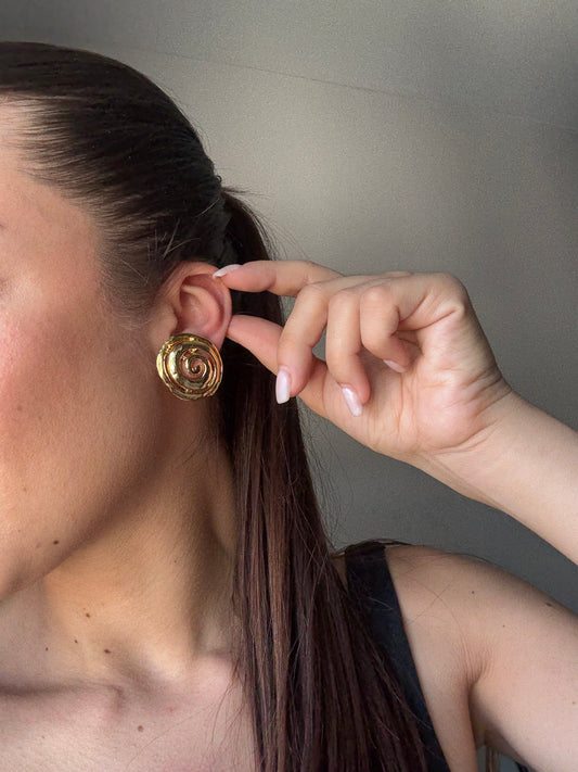 Boucles d’oreilles vintage spirales dorées