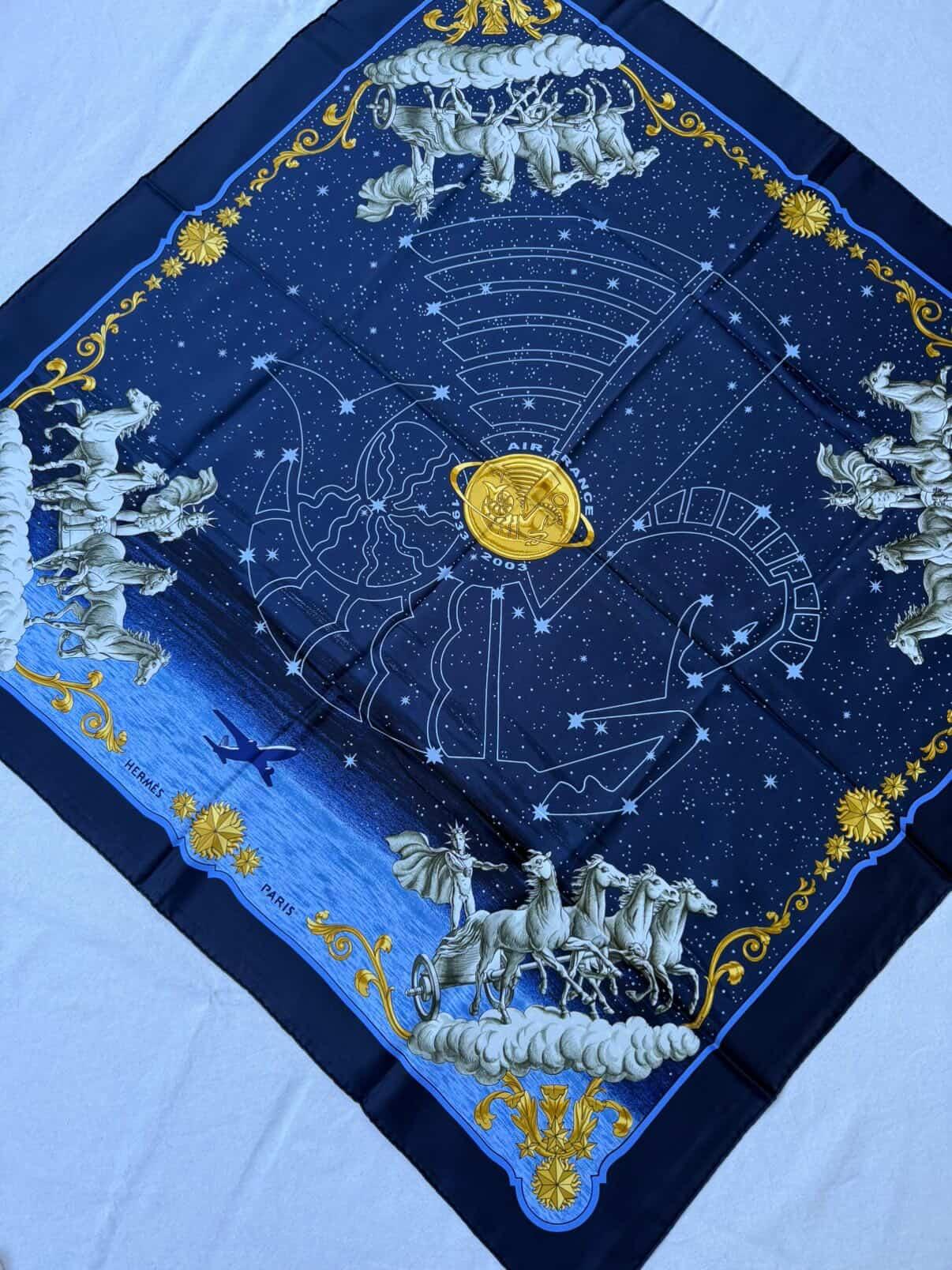 Foulard Hermès – Modèle Cosmos x Air France édition limitée