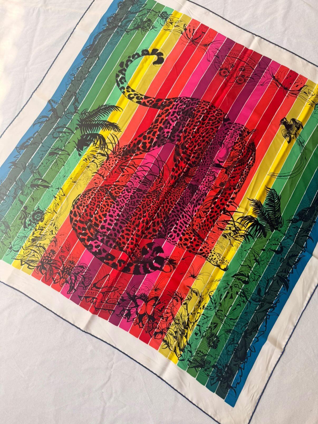 Foulard Hermès – Modèle Jungle Love rainbow