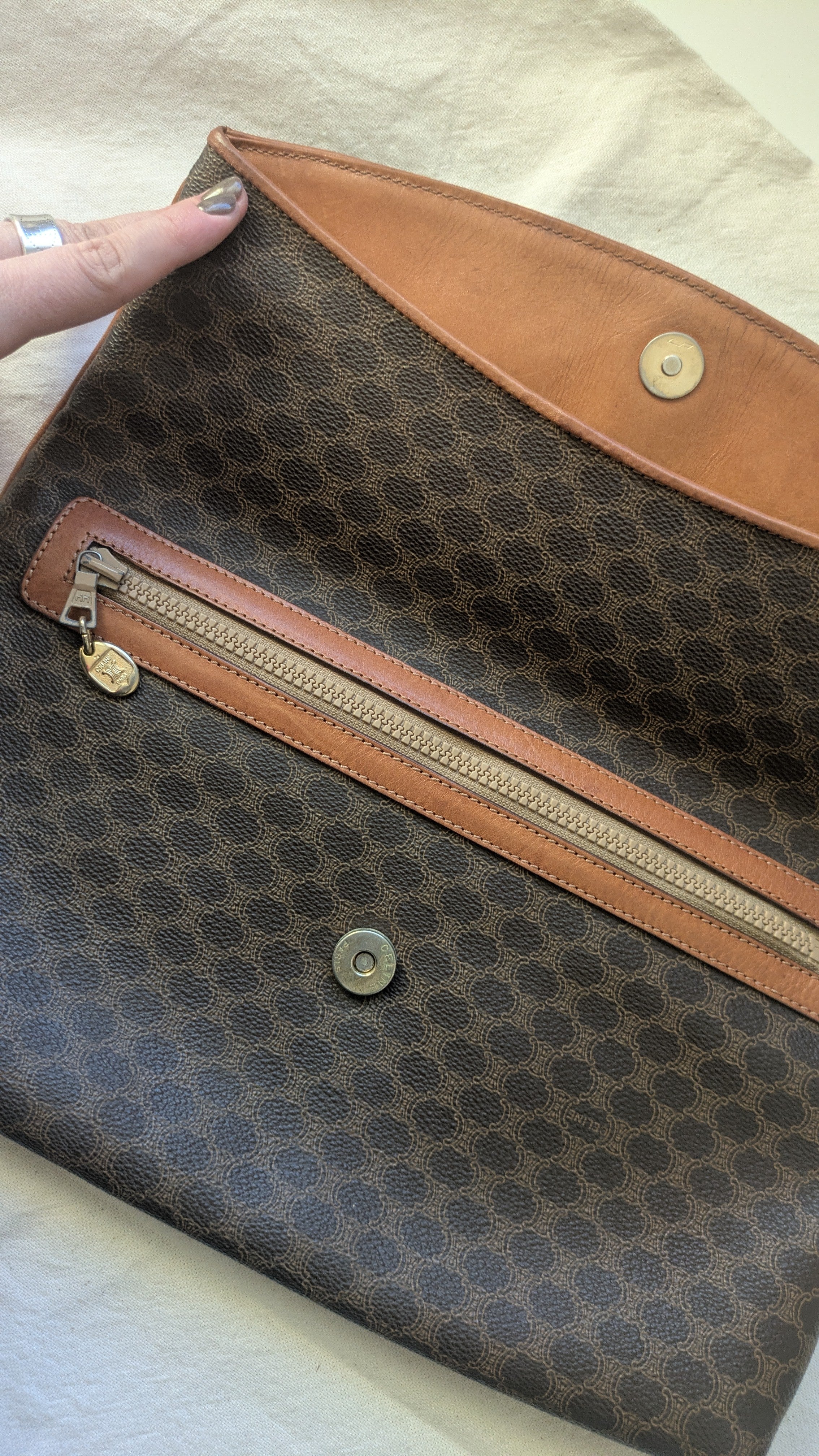 Pochette Céline vintage - Toile triomphe