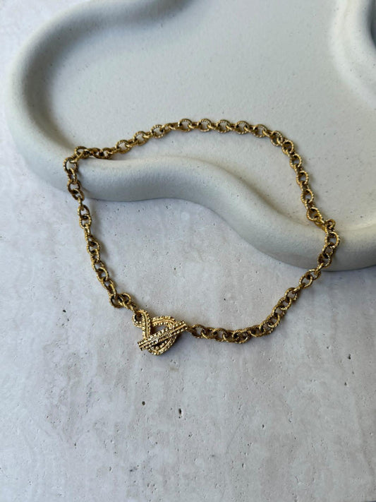Collier vintage Guy Laroche maille dorée