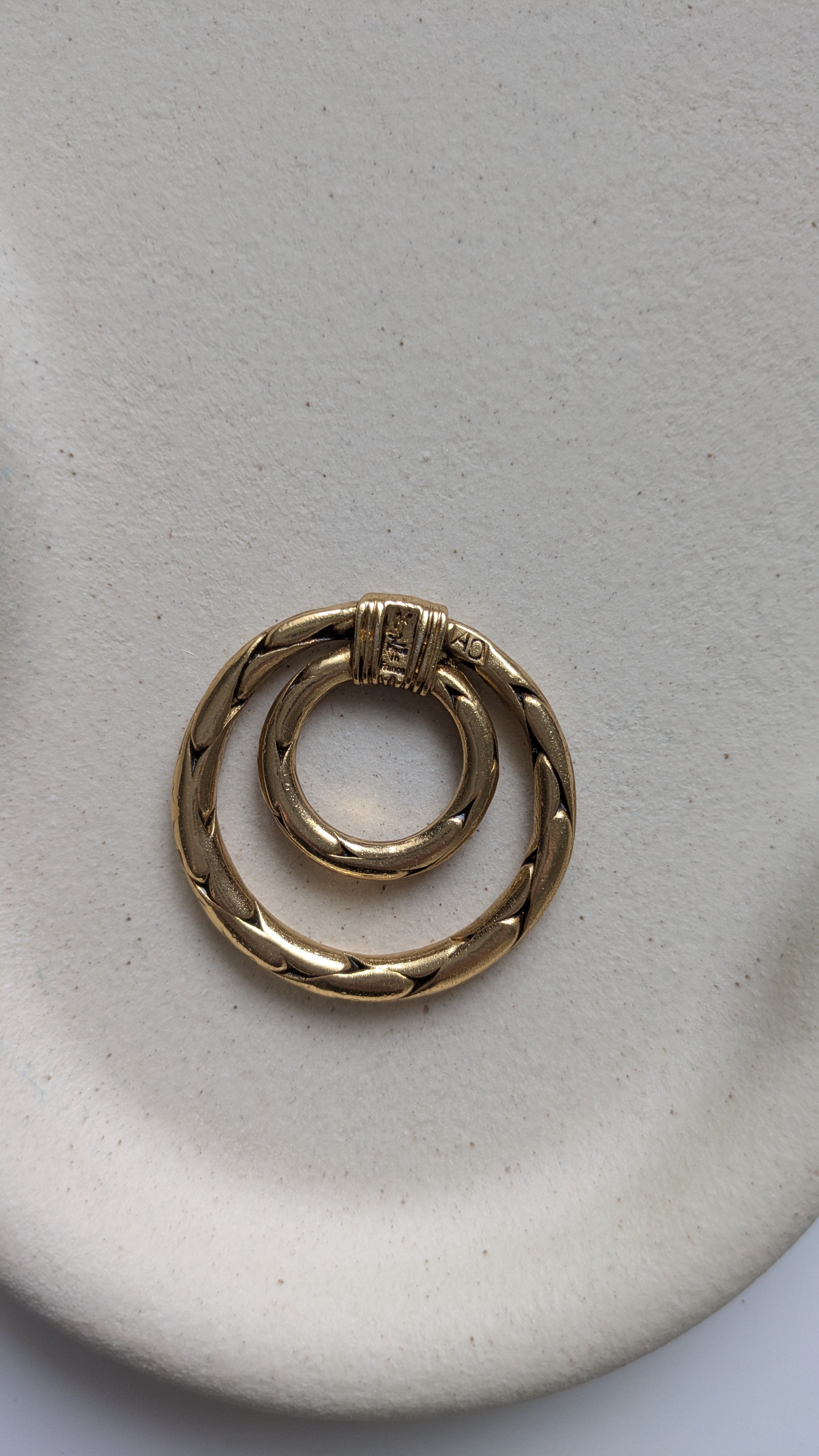 Anneau de foulard YSL vintage - Double anneaux dorés