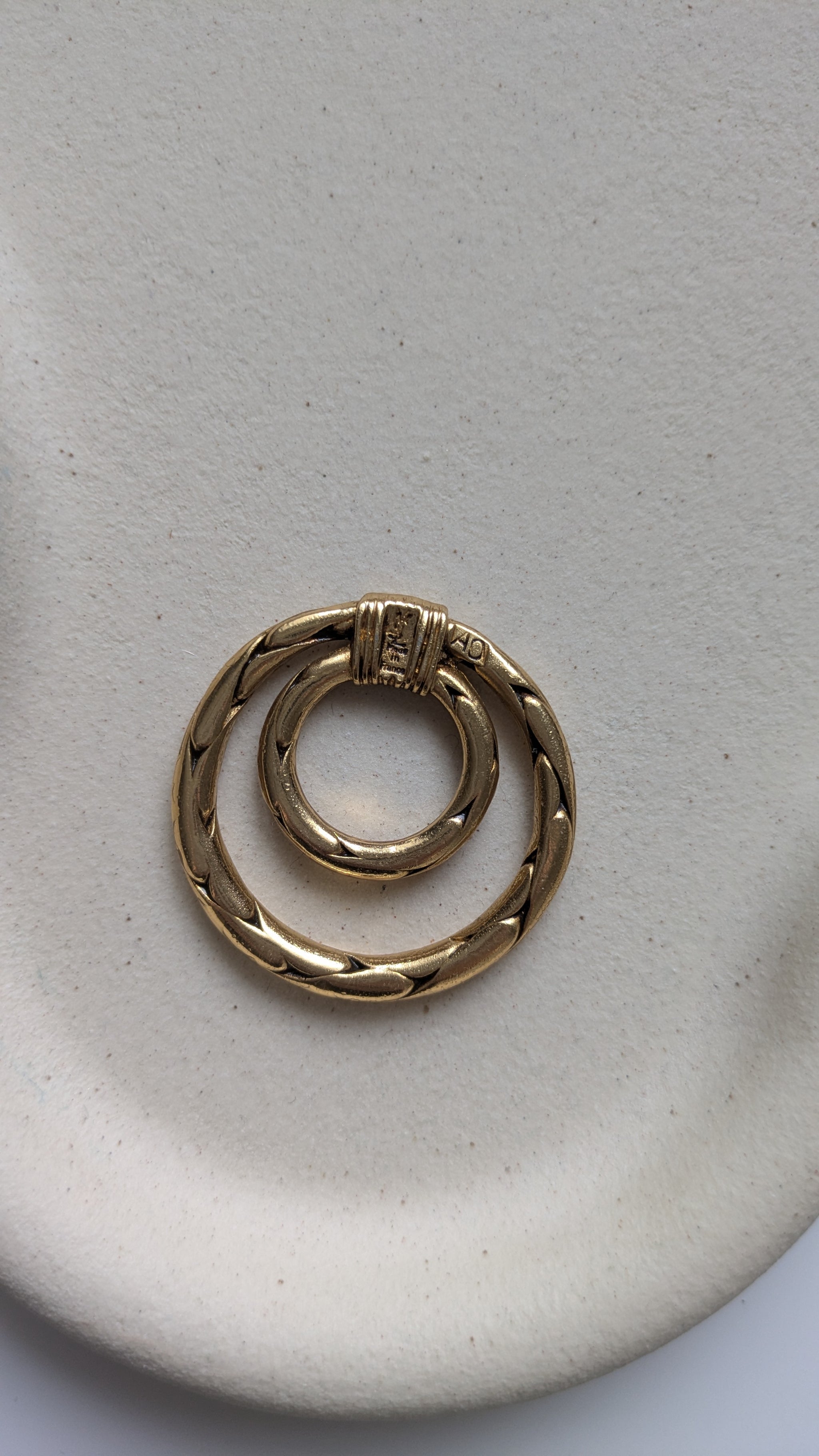 Anneau de foulard YSL vintage - Double anneaux dorés