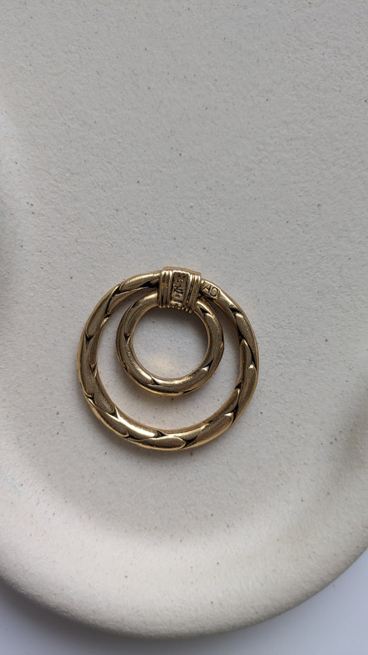 Anneau de foulard YSL vintage - Double anneaux dorés