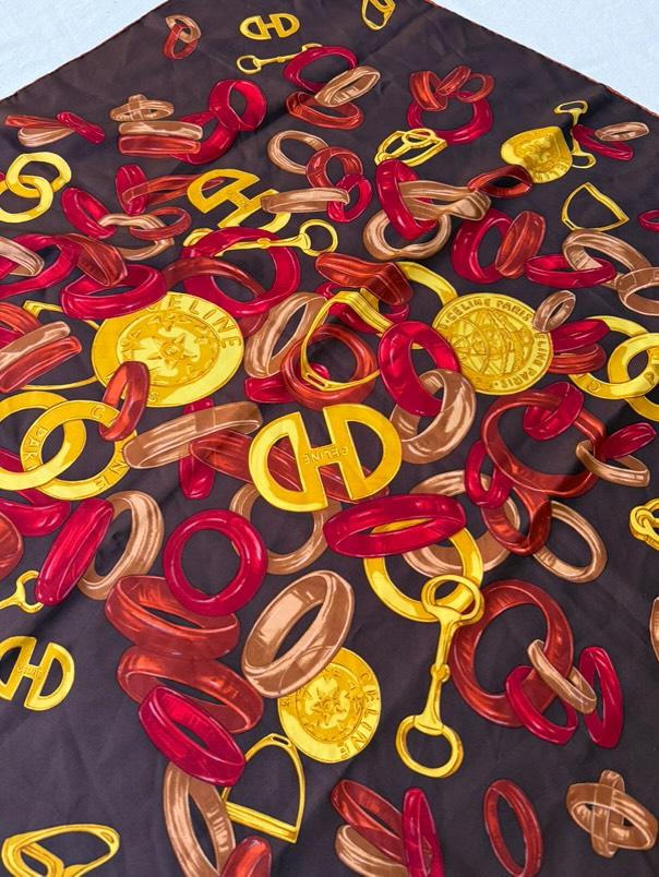 Foulard Céline – Marron chocolat et anneaux