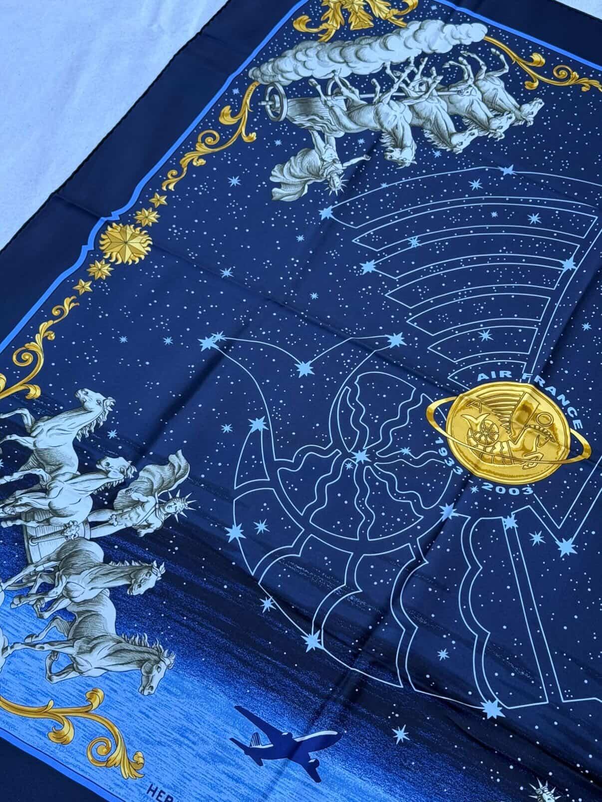 Foulard Hermès – Modèle Cosmos x Air France édition limitée