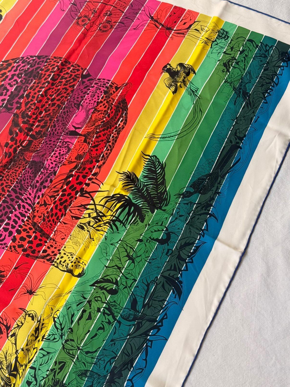 Foulard Hermès – Modèle Jungle Love rainbow
