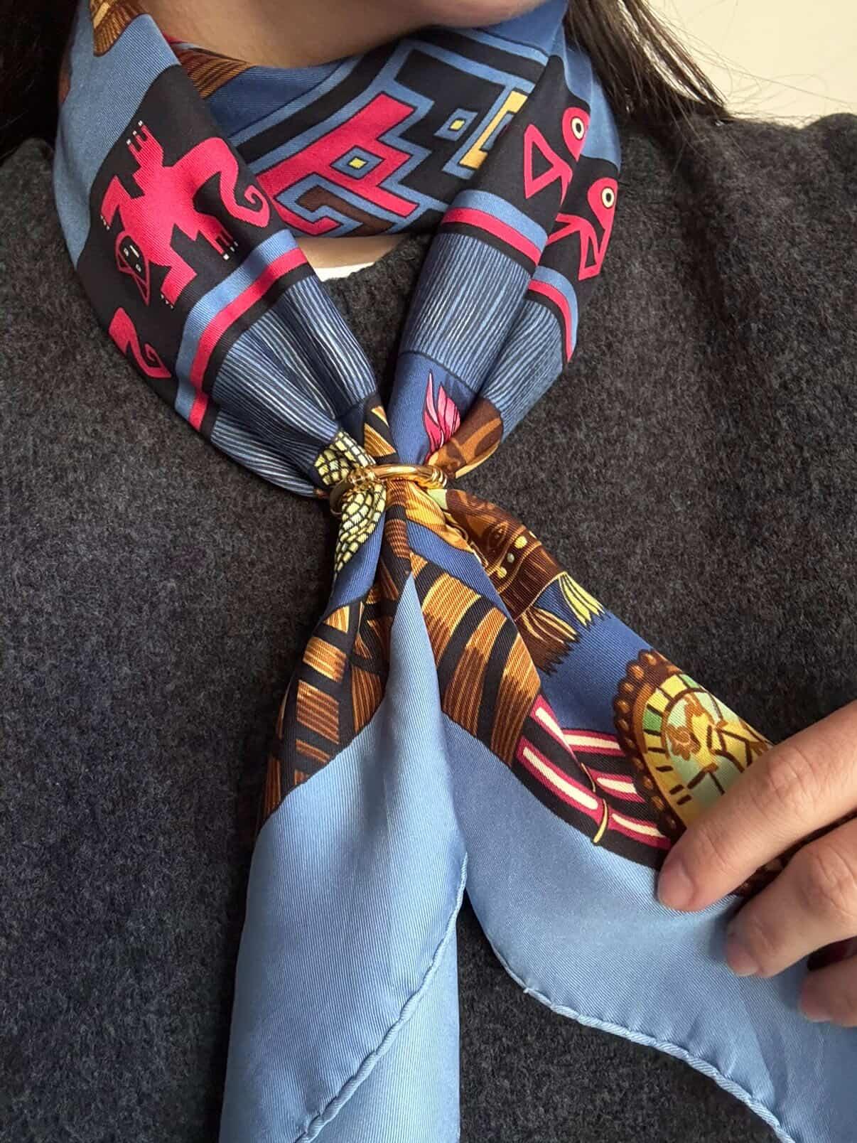 Anneau de foulard Hermès - modèle bouée dorée