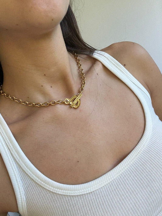 Collier vintage Guy Laroche maille dorée