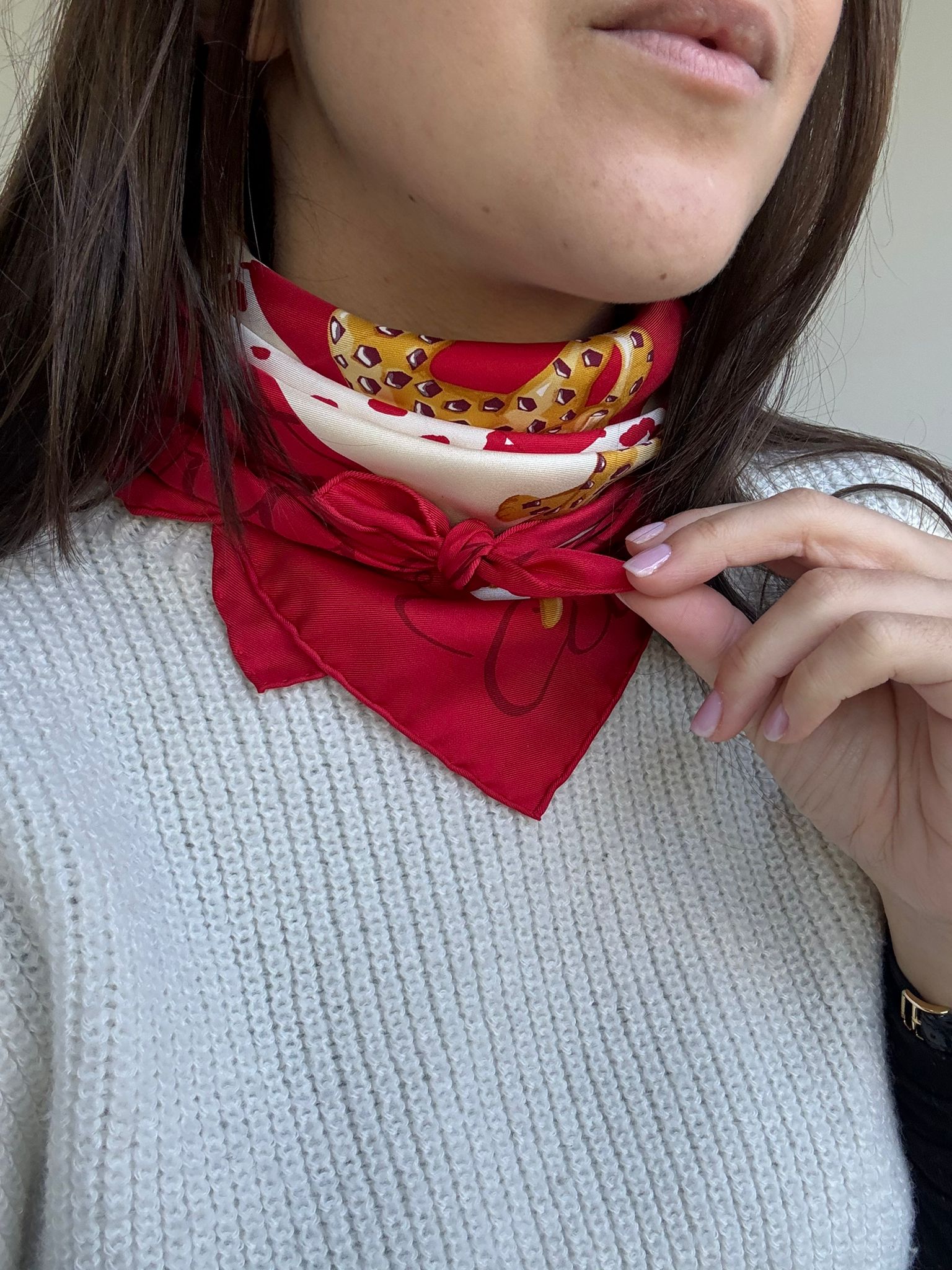 Foulard Cartier – Modèle rouge et panthères